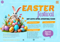 Blue Easter Market A5 template