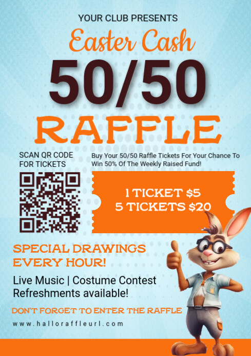 Blue Easter Raffle A1 Template | PosterMyWall
