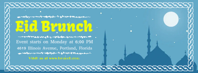 Blue Eid Brunch Einladung Banner Vorlage Postermywall