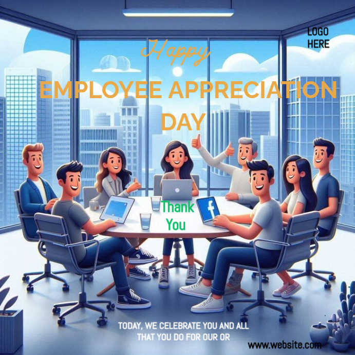 Plantilla de Blue Employee Appreciation Day Instagram Post | PosterMyWall