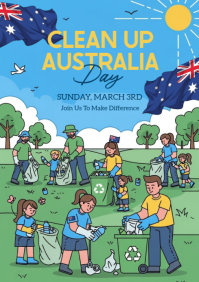 Blue Environmental Cleanup Event A4 template