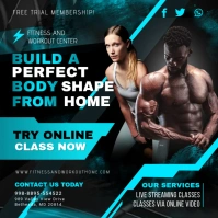 Blue Exercise and Fitness App Advert Instagram Post template