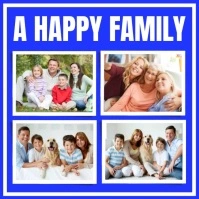 Blue Family Collage Template Square (1:1)