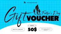 blue fathers day gift certificate Digital Display (16:9) template