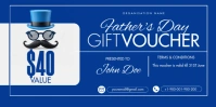 Blue Fathers  Day Gify Voucher Banner template
