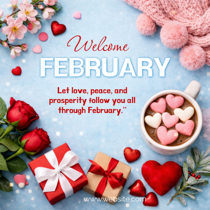 February Welcome Message Template | PosterMyWall