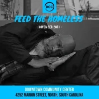 Blue Feed the Homeless Charity Ad Square (1:1) template
