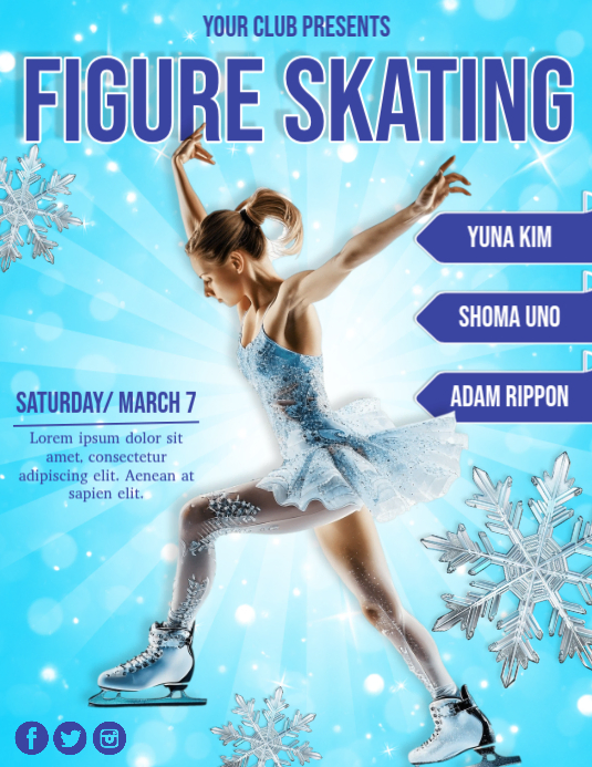 Blue Figure Skating Event Flyer Template | PosterMyWall