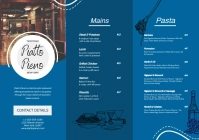 Blue Fine Dining Eatery Leaflet A5 template