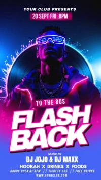 Blue Flash Back Party Flyer Instagram Story template