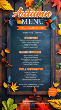 蓝色 Autumn Menu Instagram Story Template