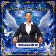 Blue Floral Balloon Release Ceremony Instagram Post template