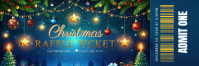 Blue Floral Christmas Ticket Banner 2' × 6' template