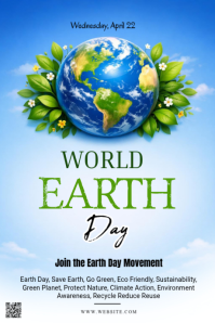 Blå Earth Day Tumblr-grafik Template