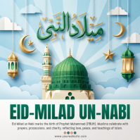 Blue Eid Milad un Nabi Pos Instagram Template