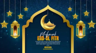 Blue Floral Eid-ul-Fitr Celebration Digital Display Video Affichage numérique (16:9) template