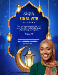Blå Eid ul-Fitr Celebration Flyer Template