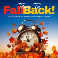 Blue Floral Fall Autumn Instagram Post template