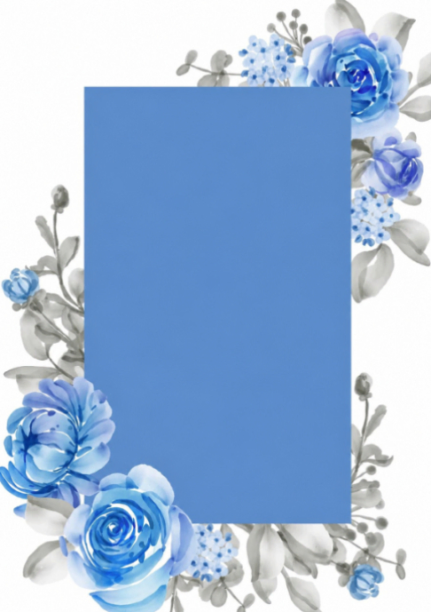 Blue Floral Frame A2 Template | PosterMyWall