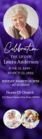 Blue floral funeral bookmark template Half Page Legal