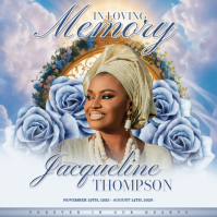 Blue Floral Funeral Program Instagram Post template