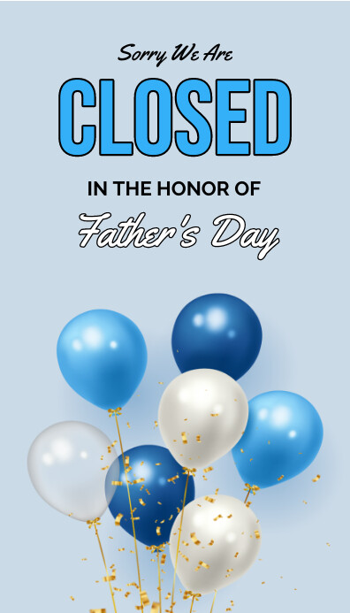 Blue Floral Happy Father's Day Celebration Te Wizytówka template