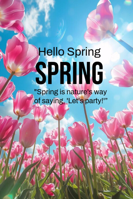 Copy of Blue Floral Hello Spring Poster | PosterMyWall