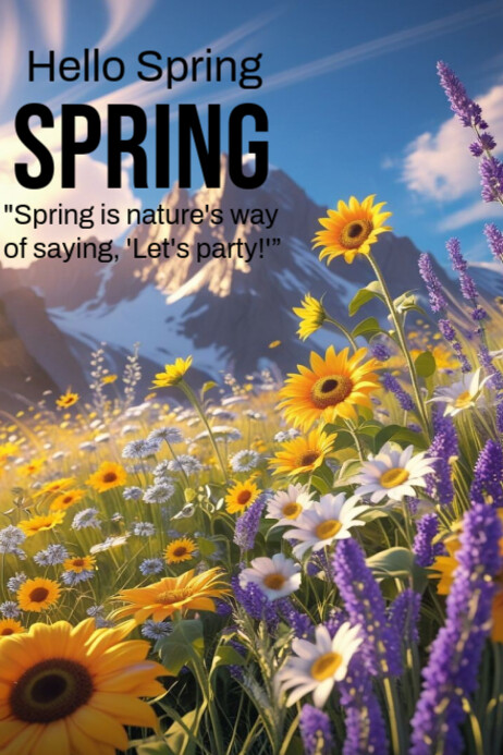 Copy of Blue Floral Hello Spring Poster | PosterMyWall