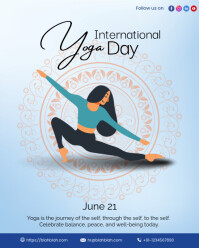 Blue Floral International Yoga Day Instagram Portrait template