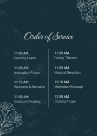 Blue Memorial Service A6 Template - Page 4