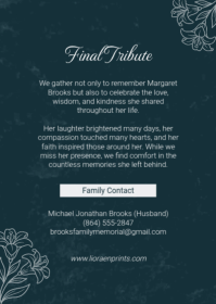 Blue Memorial Service A6 Template - Page 5