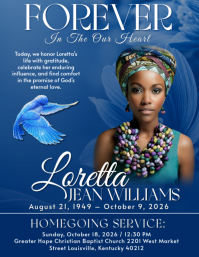 Niebieski Memorial Service Folheto Template
