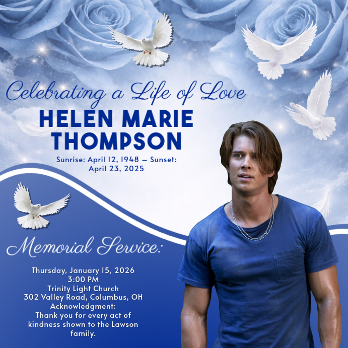 Blue Floral Memorial Service Instagram Post Template | PosterMyWall