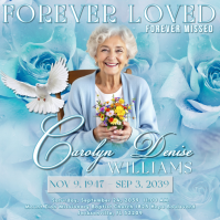 Blue Floral Memorial Tribute Instagram Post template