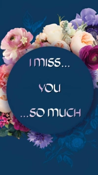 Blue Floral Missing Day Instagram Story template