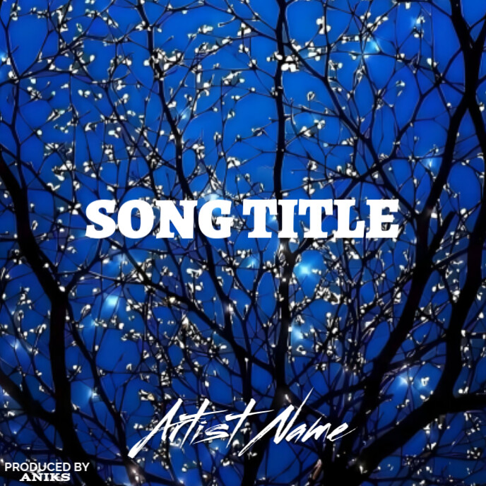 Blue Floral Moonlight Album Cover Template PosterMyWall