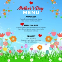 Blue Floral Mother's Day Menu Pos Instagram template