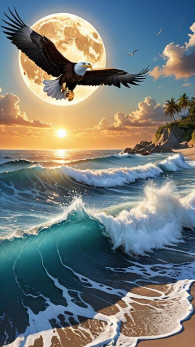 Copy of Blue Floral Ocean View Digital Display (9:16) | PosterMyWall