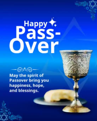 Blue Floral Passover Celebration Instagram Portrait Video template