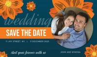 Blue Floral Save The Date Summer Tag template
