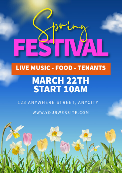 Copy of Blue Floral Spring Festival A1 | PosterMyWall