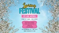 Blue Floral Spring Festival Pos Twitter Twitter-opslag template