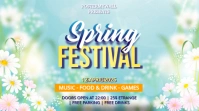 Blue Floral Spring Festival Pos Twitter template