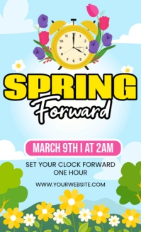 Blue Floral Spring Forward Legal As Oficio US template