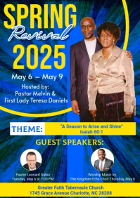 Blue Floral Spring Revival 2025 A4 template