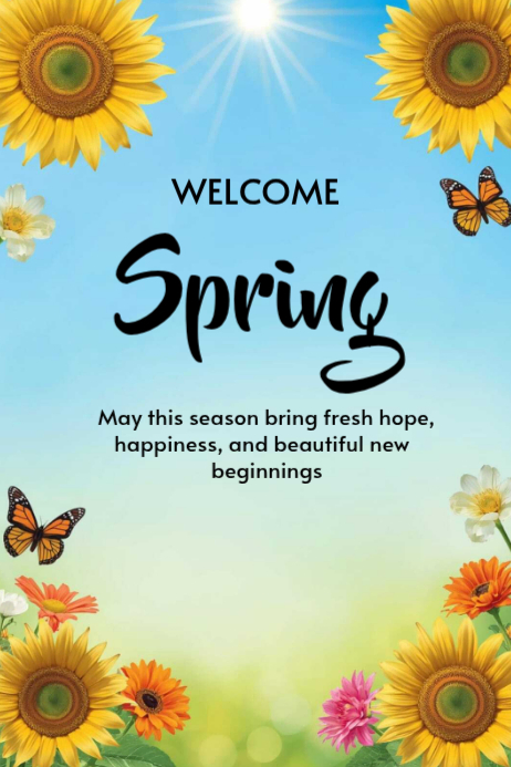 Blue Spring Welcome Posters Template | PosterMyWall
