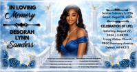 Blue Floral Stairs Funeral Memorial Service Facebook Shared Image template