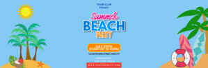 Blue Floral Summer Beach Party Tajuk Twitter Twitter-header template