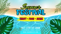 Blue Floral Summer Festival Pos Twitter template
