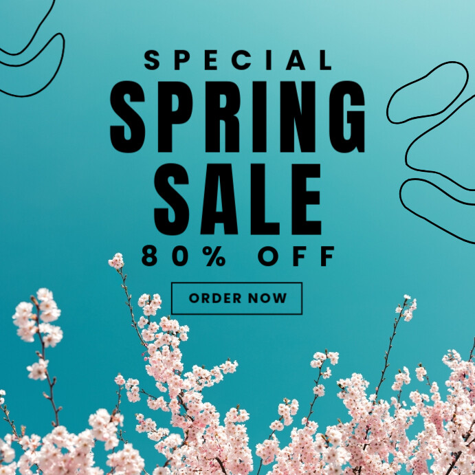 Copy of Blue Floral Typographic Special Spring Sale Promotional ...